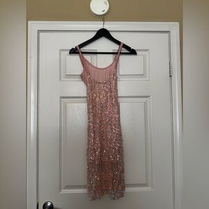 Hello Molly Sparkling Pink Midi Dress